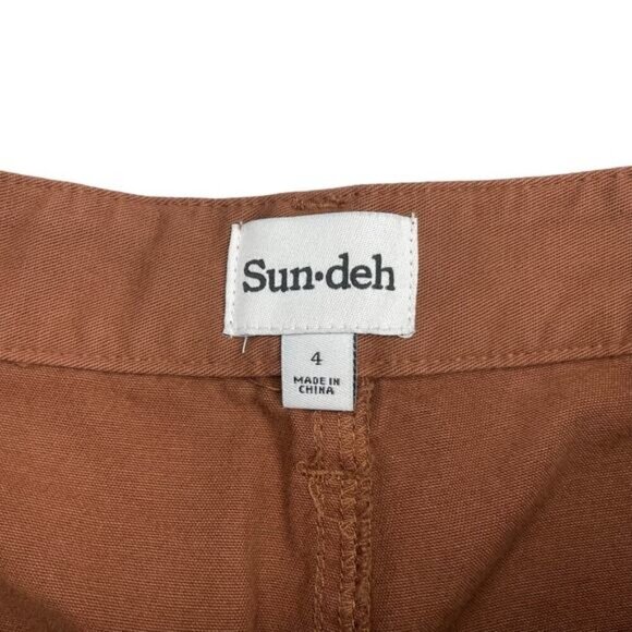 NWT SUNDAY BEST Aritzia Jaden 7" High Waisted Chino Shorts Sz 4 Epicurean Brown - Picture 5 of 9